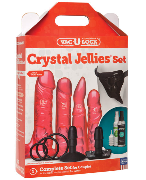 Vac-u-lock Crystal Jellies Set - Pink - Naughtyaddiction.com