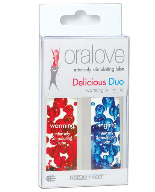 Oralove Delicious Duo Flavored Lube - Warming & Tingling - Naughtyaddiction.com