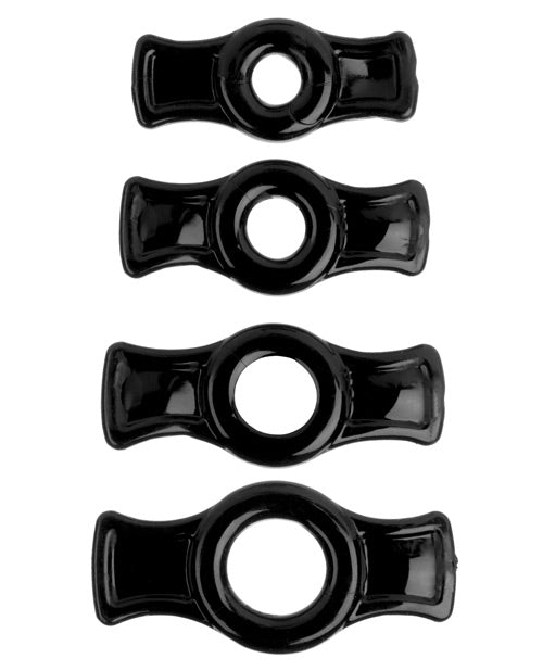 Titanmen Tools Cock Ring Set - Black - Naughtyaddiction.com