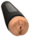 a rubber object with a black handle on a white background