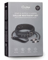 Easy Toys Faux Leather Collar W-nipple Chains - Black - Naughtyaddiction.com