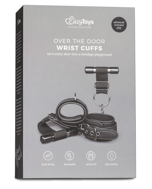 Easy Toys Over The Door Wrist Cuffs - Black - Naughtyaddiction.com