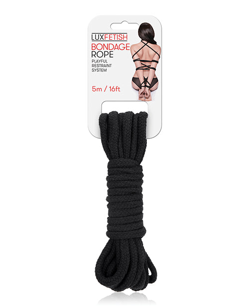 Lux Fetish Bondage Rope - 5m-16 Ft  Black - Naughtyaddiction.com
