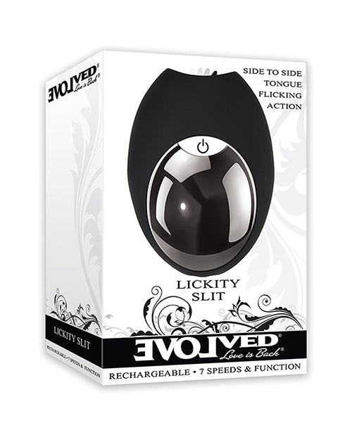 Evolved Lickity Slit Oral Massager - Black - Naughtyaddiction.com