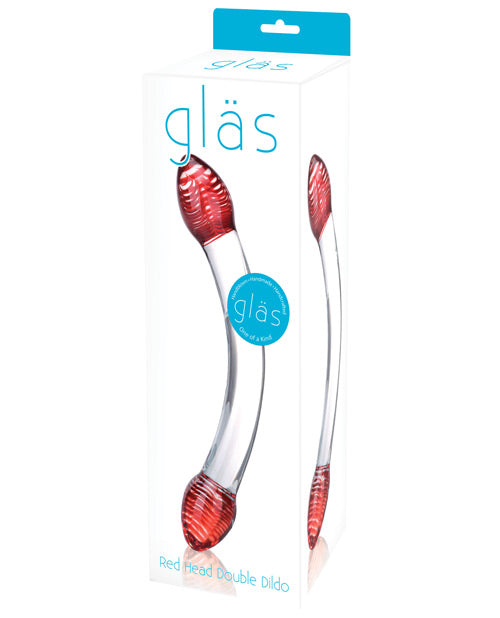 Glas Red Head Double Glass Dildo - Naughtyaddiction.com