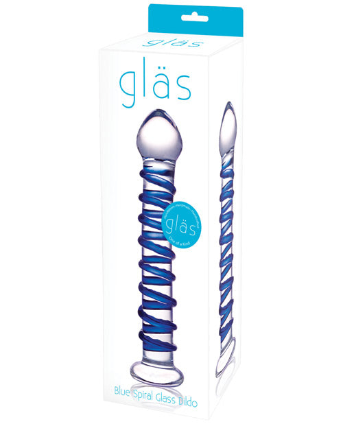 Glas Spiral Glass Dildo - Blue - Naughtyaddiction.com