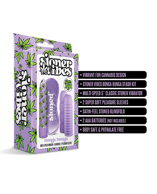 Stoner Vibes Bonga Bunga Stash Kit - Purple - Naughtyaddiction.com