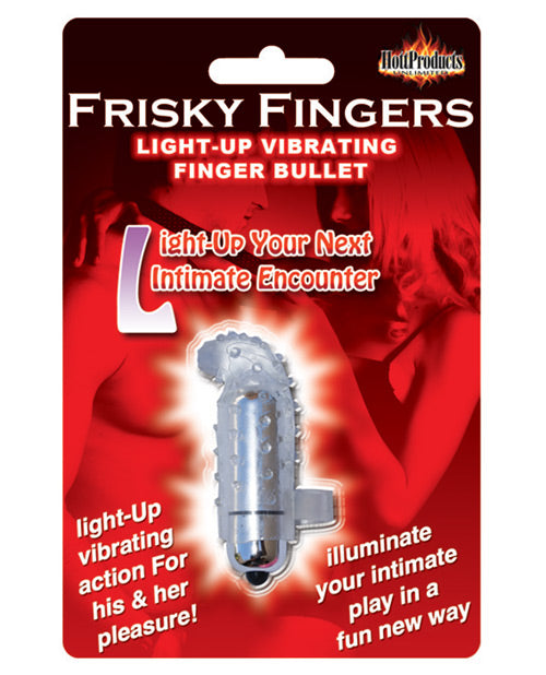 Frisky Finger Light Up Vibrating Finger Bullet - Clear - Naughtyaddiction.com