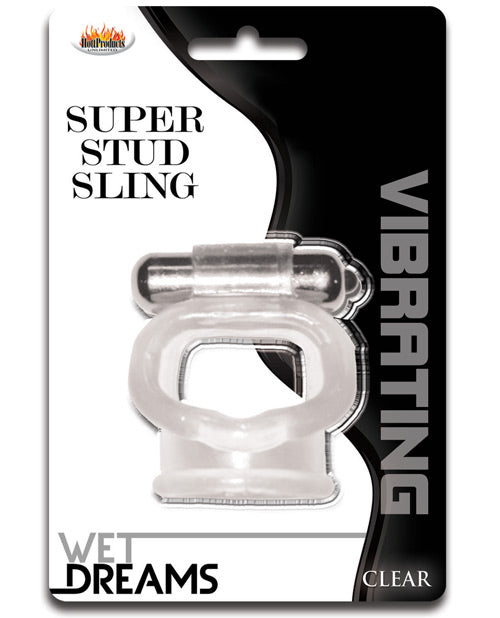 Wet Dreams Super Stud Sling - Clear - Naughtyaddiction.com