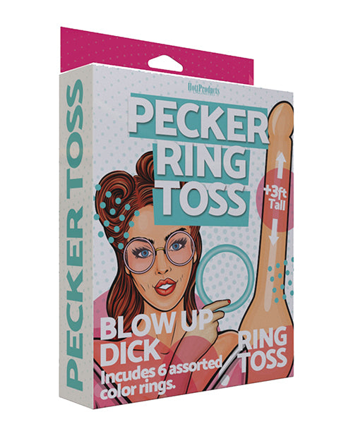 Inflatable Pecker Ring Toss - Asst. Color Rings - Naughtyaddiction.com