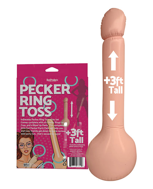 Inflatable Pecker Ring Toss - Asst. Color Rings - Naughtyaddiction.com