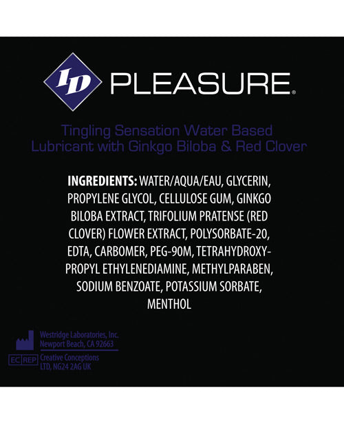 Id Pleasure Waterbased Tingling Lubricant - 4.4 Oz Bottle - Naughtyaddiction.com