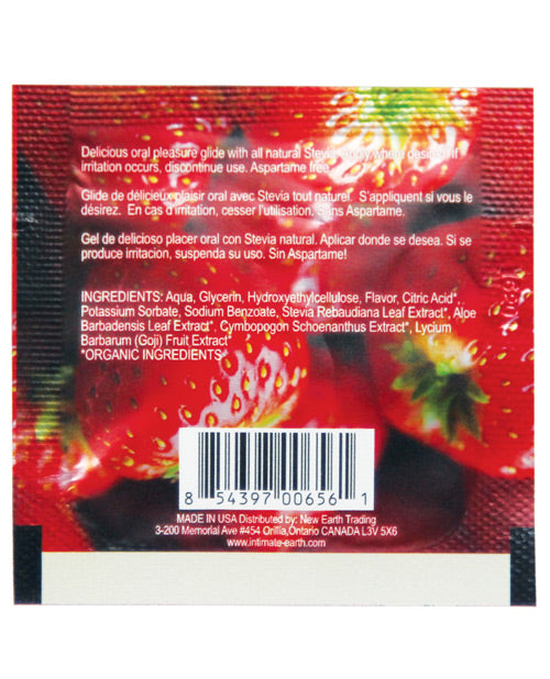 Intimate Earth Lubricant Foil - 3 Ml Fresh Strawberries - Naughtyaddiction.com