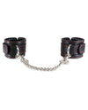 Sultra Lambskin Handcuffs W-5 1-2" Chain - Black - Naughtyaddiction.com