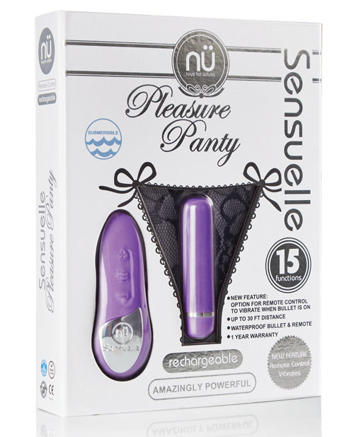 Nu Sensuelle Pleasure Panty Bullet W-remote Control 15 Function - Purple - Naughtyaddiction.com