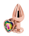 Rear Assets Rose Gold Heart Medium - Rainbow - Naughtyaddiction.com