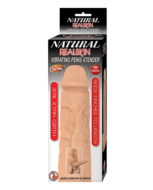 Natural Realskin Vibrating Penis Xtender - White - Naughtyaddiction.com