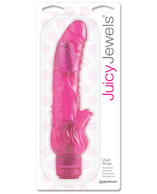 Juicy Jewels Vivid Rose Vibrator - Dark Pink - Naughtyaddiction.com