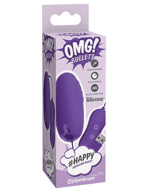 Omg! Bullets (hash Tag) Happy  - Purple - Naughtyaddiction.com