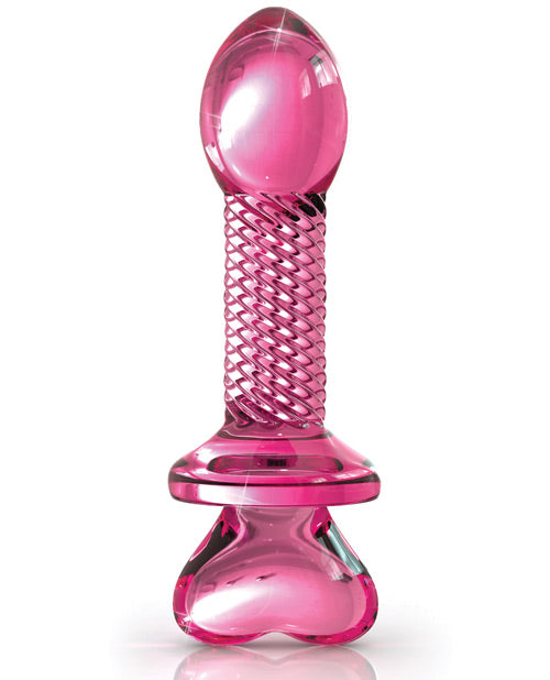 Icicles No. 82 Hand Blown Glass Butt Plug - Ribbed-pink - Naughtyaddiction.com