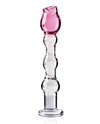 Icicles No. 12 Hand Blown Glass Massager - Clear W-rose Tip - Naughtyaddiction.com