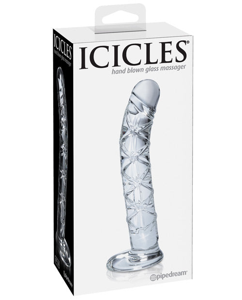 Icicles No. 60 Hand Blown Glass G Spot Dong - Clear - Naughtyaddiction.com