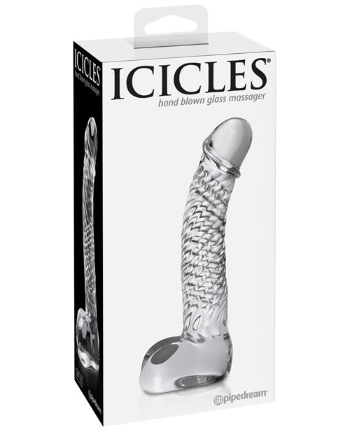 Icicles No. 61 Hand Blown Glass G Spot Dong - Clear - Naughtyaddiction.com