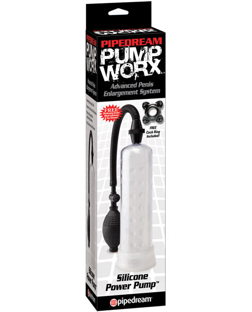 Pump Worx Silicone Power Pump - Clear - Naughtyaddiction.com