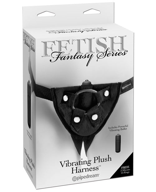 Fetish Fantasy Series Vibrating Plush Harness - Black - Naughtyaddiction.com