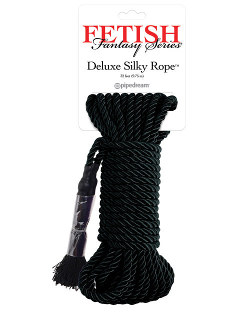 Fetish Fantasy Series Deluxe Silk Rope - Black - Naughtyaddiction.com