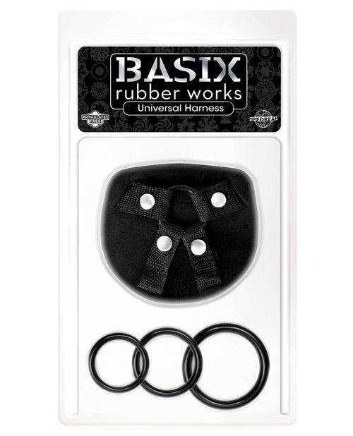Basix Rubber Works Universal Harness - Black - Naughtyaddiction.com