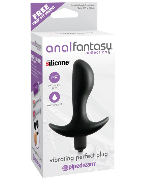 Anal Fantasy Collection Vibrating Perfect Plug - Black - Naughtyaddiction.com