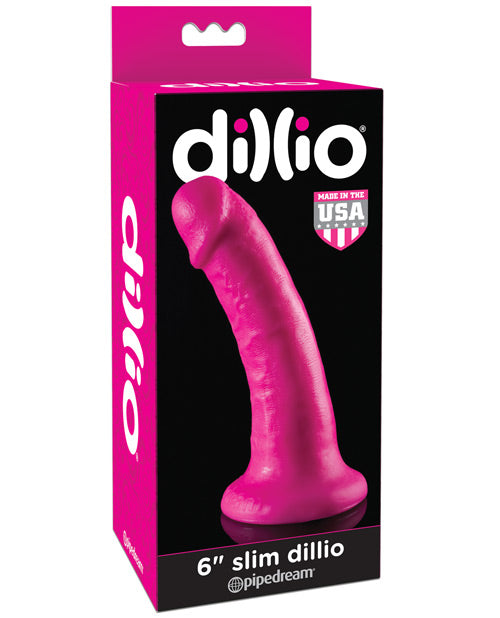 Dillio 6" Slim Dillio - Pink - Naughtyaddiction.com