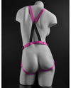 Dillio 7" Strap-on Suspender Harness Set - Pink - Naughtyaddiction.com