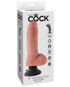 King Cock 8" Vibrating Cock W-balls - Flesh - Naughtyaddiction.com