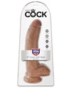 King Cock 9" Cock W-balls - Tan - Naughtyaddiction.com