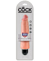 King Cock  8" Vibrating Stiffy - Flesh - Naughtyaddiction.com