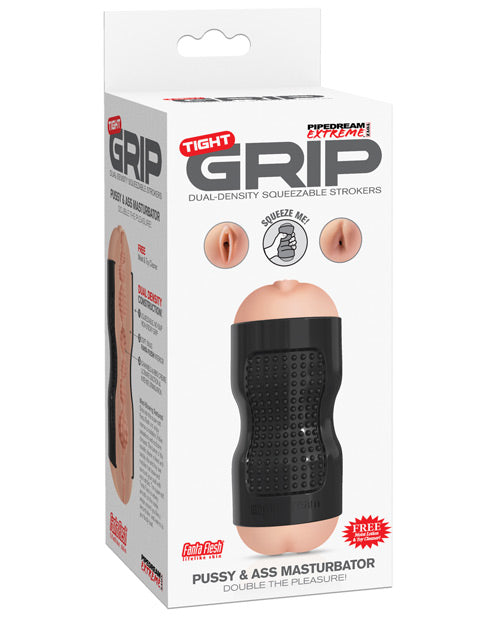 Pipedream Extreme Toyz Tight Grip Dual Density Squeezable Strokers - Pussy & Ass - Naughtyaddiction.com