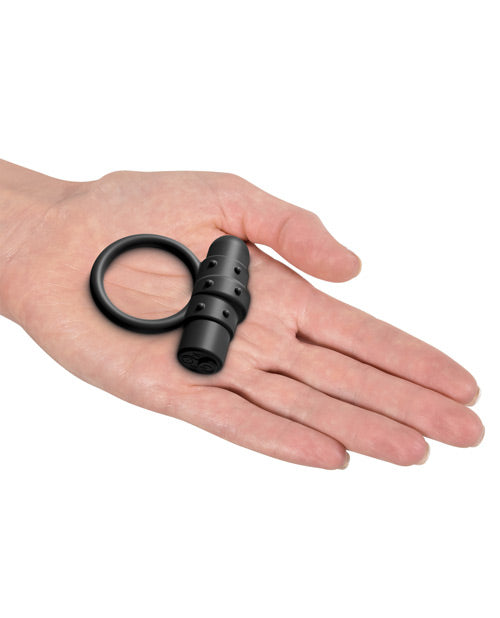 Sir Richards Control Vibrating Silicone C-ring - Black - Naughtyaddiction.com