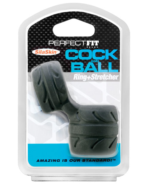 Perfect Fit Silaskin Cock & Ball Ring - Black - Naughtyaddiction.com