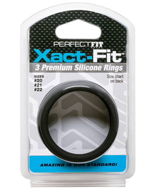 Perfect Fit Xact Fit 3 Ring Kit L-xl - Black - Naughtyaddiction.com