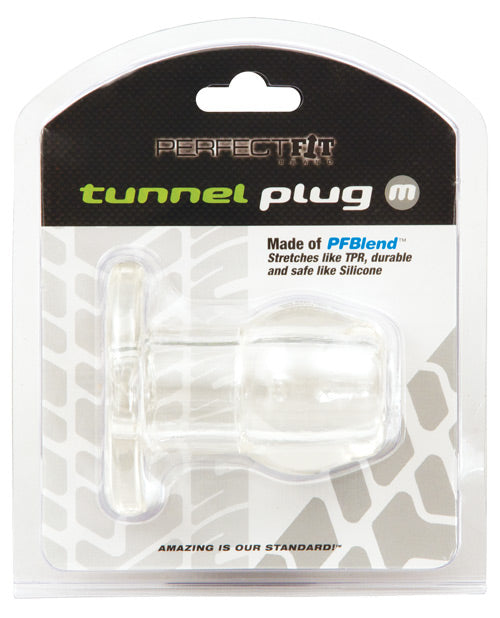 Perfect Fit Tunnel Plug Medium - Clear - Naughtyaddiction.com