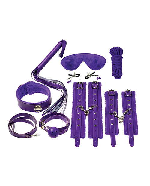 Plesur Everything Bondage 12 Piece Kit - Purple - Naughtyaddiction.com