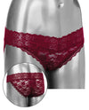 Remote Control Lace Panty Set Burgundy S-m - Naughtyaddiction.com