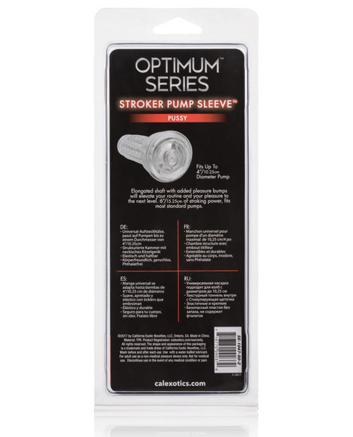 Optimum Series Stroker Pump Sleeve - Pussy Clear - Naughtyaddiction.com