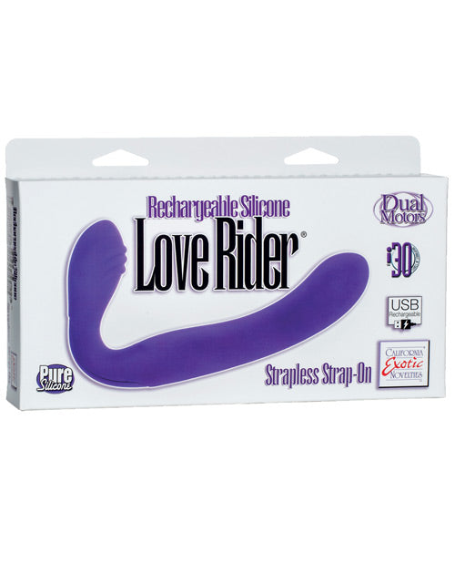 Love Rider Rechargeable Strapless Strap On - Purple - Naughtyaddiction.com