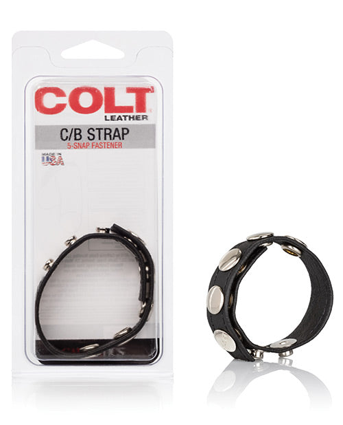 Colt Leather C-b Strap 5 Snap Fastener - Black - Naughtyaddiction.com