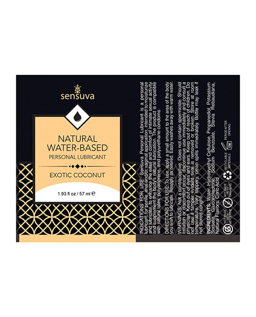 Sensuva Natural Water Based Personal Moisturizer - 1.93 Oz Exotic Coconut - Naughtyaddiction.com