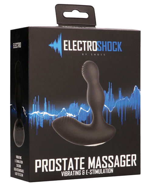 Shots Electroshock E-stimulation Vibrating Prostate Massager - Black - Naughtyaddiction.com