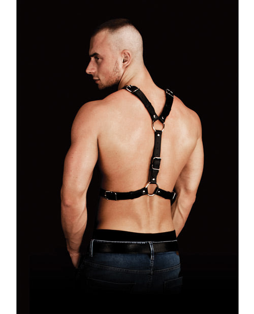 Shots Ouch Thanos Chest Centerpiece Body Harness - Black - Naughtyaddiction.com